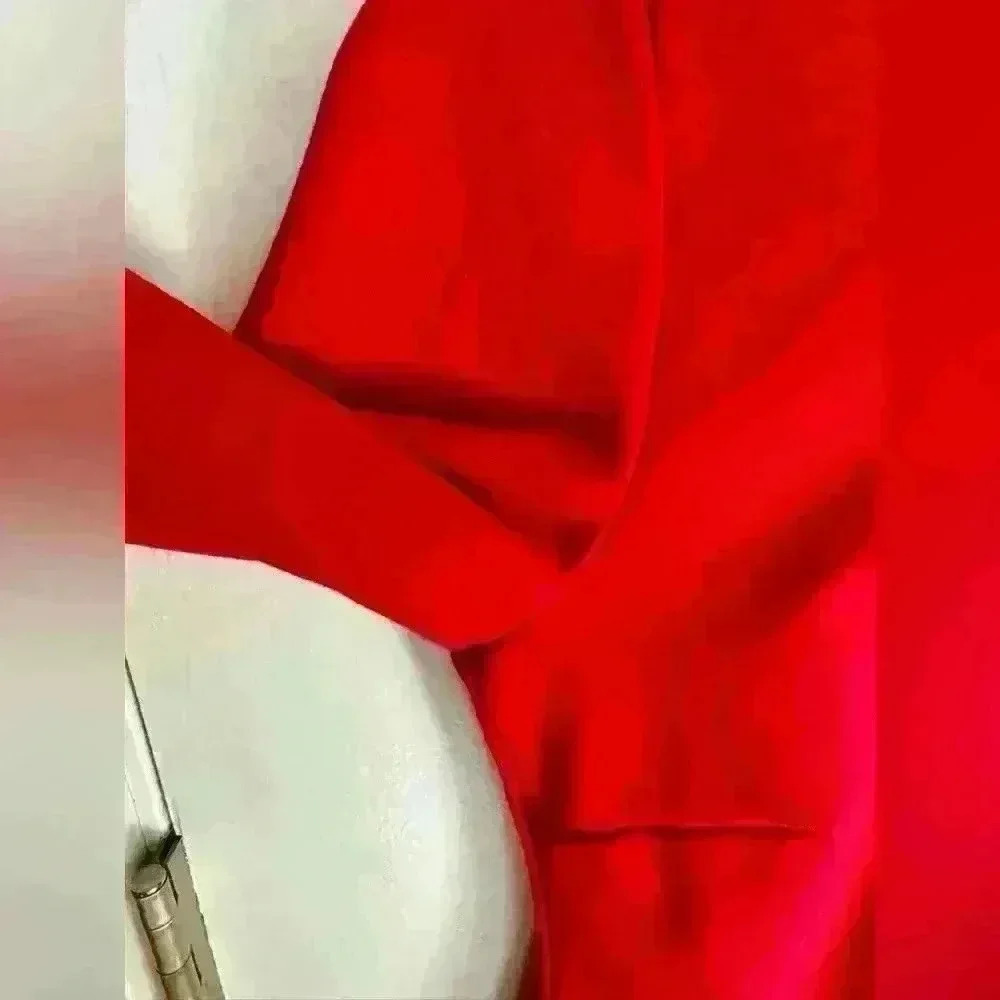 Catherine Malandrino Red Zip Back Top Shirt Blouse Unique Size Small - Picture 7 of 13